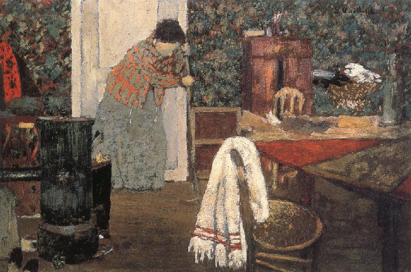 Edouard Vuillard Maid cleaning the room oil painting picture